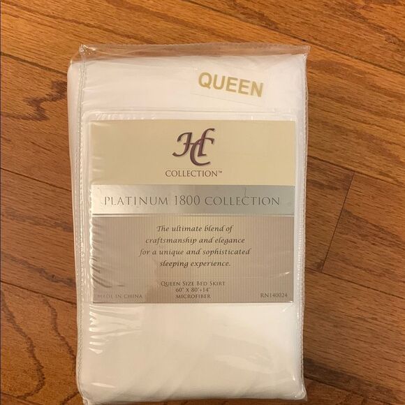 HC Collection Platinum 1800 Queen Bedskirt - White - Picture 1 of 4
